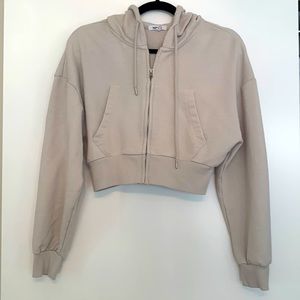Garage cropped zip up hoodie